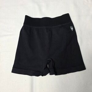 Free People Movement women's shorts Black Ribbed Seamless Bike Size M/L